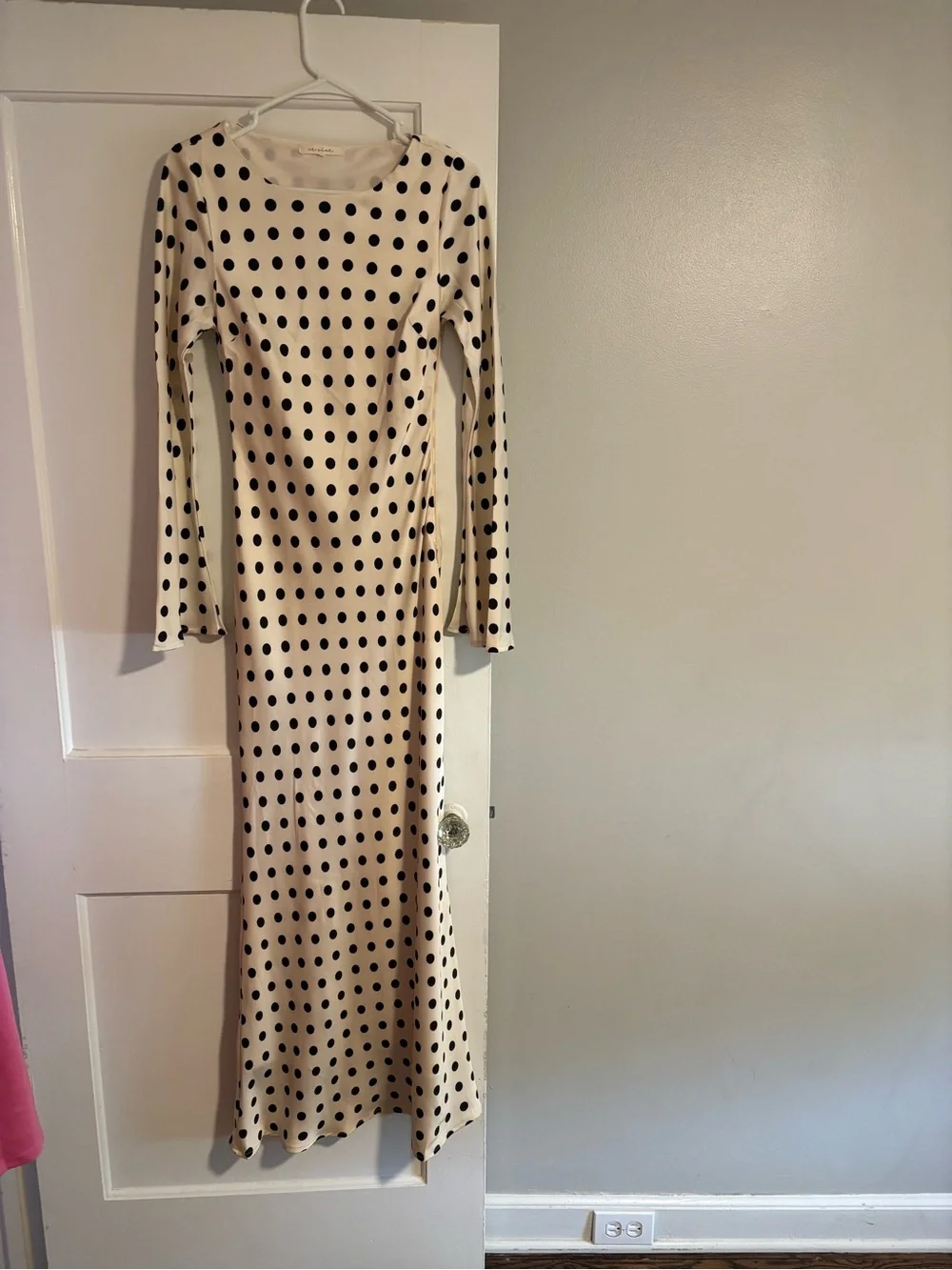 Ivory Polka Dot Silk Dress